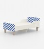 Minimalist Kids Toddler Bed in White and Blue Stripes