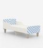 Minimalist Kids Toddler Bed in White and Light Blue Stripes