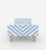 Minimalist Kids Toddler Bed in White and Light Blue Stripes