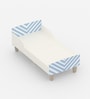 Minimalist Kids Toddler Bed in White and Light Blue Stripes