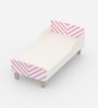Minimalist Kids Toddler Bed in White and Pink Stripes