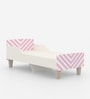 Minimalist Kids Toddler Bed in White and Pink Stripes