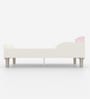 Minimalist Kids Toddler Bed in White and Pink Stripes