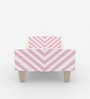 Minimalist Kids Toddler Bed in White and Pink Stripes