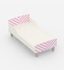 Minimalist Kids Toddler Bed in White and Pink Stripes