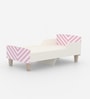 Minimalist Kids Toddler Bed in White and Pink Stripes