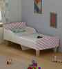 Minimalist Kids Toddler Bed in White and Pink Stripes