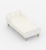 Minimalist Kids Toddler Bed in White and Yellow Finish
