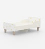 Minimalist Kids Toddler Bed in White and Yellow Finish