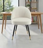 Minimalist Velvet Fabric Dining Chair In Beige Colour