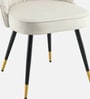 Minimalist Velvet Fabric Dining Chair In Beige Colour