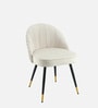 Minimalist Velvet Fabric Dining Chair In Beige Colour