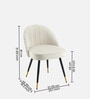 Minimalist Velvet Fabric Dining Chair In Beige Colour