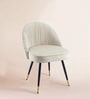 Minimalist Velvet Fabric Dining Chair In Beige Colour