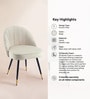 Minimalist Velvet Fabric Dining Chair In Beige Colour