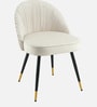 Minimalist Velvet Fabric Dining Chair In Beige Colour