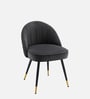 Minimalist Velvet Fabric Dining Chair In Black Colour