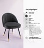 Minimalist Velvet Fabric Dining Chair In Black Colour