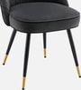 Minimalist Velvet Fabric Dining Chair In Black Colour