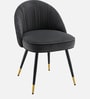 Minimalist Velvet Fabric Dining Chair In Black Colour