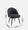 Minimalist Velvet Fabric Dining Chair In Black Colour