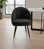 Minimalist Velvet Fabric Dining Chair In Black Colour