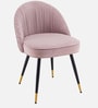 Minimalist Velvet Fabric Dining Chair In Grey Colour