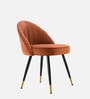 Minimalist Velvet Fabric Dining Chair In Orange Colour