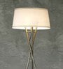 Minimilistic White Cotton Shade Tripod Floor Lamp With Metal Base