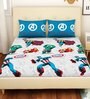 Avengers Themed Double Bedsheet with 2 Pillow Cover in Blue Colour