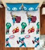 Avengers Themed Double Bedsheet with 2 Pillow Cover in Blue Colour
