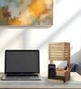 Minister Wooden Shelf Table Lamp With Wood Base
