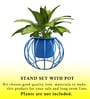 Set Of 2 Blue Metal Plant Stand