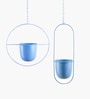Set Of 2 Blue Hanging Metal Plant Stand