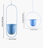 Set Of 2 Blue Hanging Metal Plant Stand