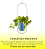 Set Of 2 Blue Hanging Metal Plant Stand
