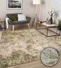 Mint Floral Polyester 8' X 10' Machine Made Carpet