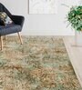 Mint Floral Polyester 8' X 10' Machine Made Carpet