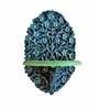 Mint Green & Blue Vintage Looks Handmade Carving Pooja Shelf