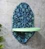 Mint Green & Blue Vintage Looks Handmade Carving Pooja Shelf