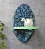 Mint Green & Blue Vintage Looks Handmade Carving Pooja Shelf