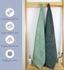 Mint Green & Grey Cotton Solid  500 GSM Bath Towels Pack of 2