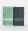 Mint Green & Grey Cotton Solid  500 GSM Bath Towels Pack of 2