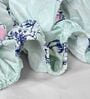 Mint Green Floral 144 Tc Cotton Elastic Fitted Double Bedsheet With 2 Pillowcovers