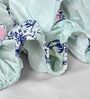 Mint Green Floral 144 Tc Cotton Elastic Fitted King Bedsheet With 2 Pillowcovers