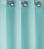 Mint Green Polyester Solid 7ft Blackout Eyelet Door Curtain