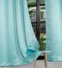 Mint Green Polyester Solid 9ft Blackout Eyelet Long Door Curtain