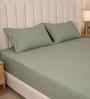 Minted Meadows Solid 300 TC Pure Cotton King Fitted Bedsheet with 2 Pillow Covers