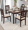Minto Sheesham Wood 4 Seater Dining Set In Classic Brown Finish