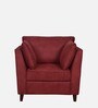 Miranda Fabric 1 Seater Sofa In Wine Red Colour